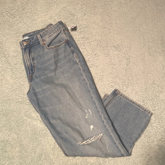 Old Navy Denim - High-Waisted Slouchy Straight Cropped Ripped Jeans for Women